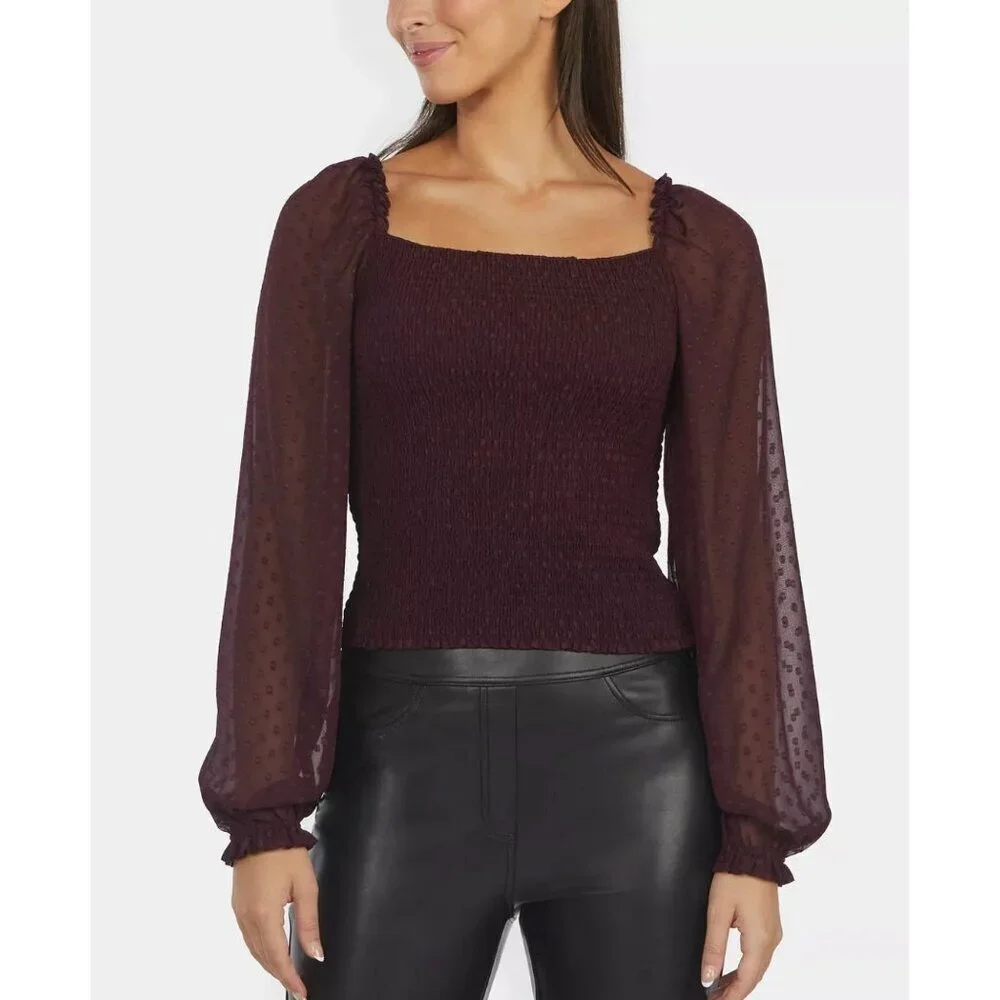 Laundry By Shelli Segal Women's Top with slightly puffed sleeves Size M - Picture 1 of 7